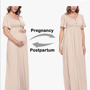 Amazon button maternity or postpartum maxi dress, size small, new never worn